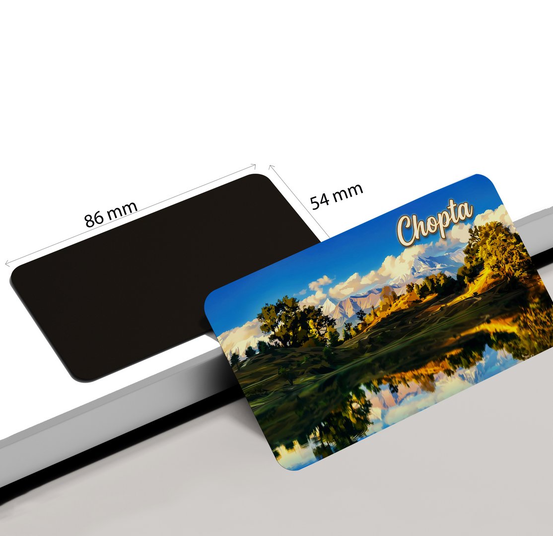 dhcrafts Multicolor Uttarakhand Chopta Design Rectangular Fridge Magnet Pack of 1 (8.6cm x 5.4cm)